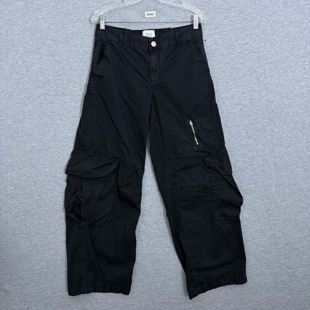 BDG Women's Size 2 Black 100% Cotton Y2K Cargo Baggy Straight Pants